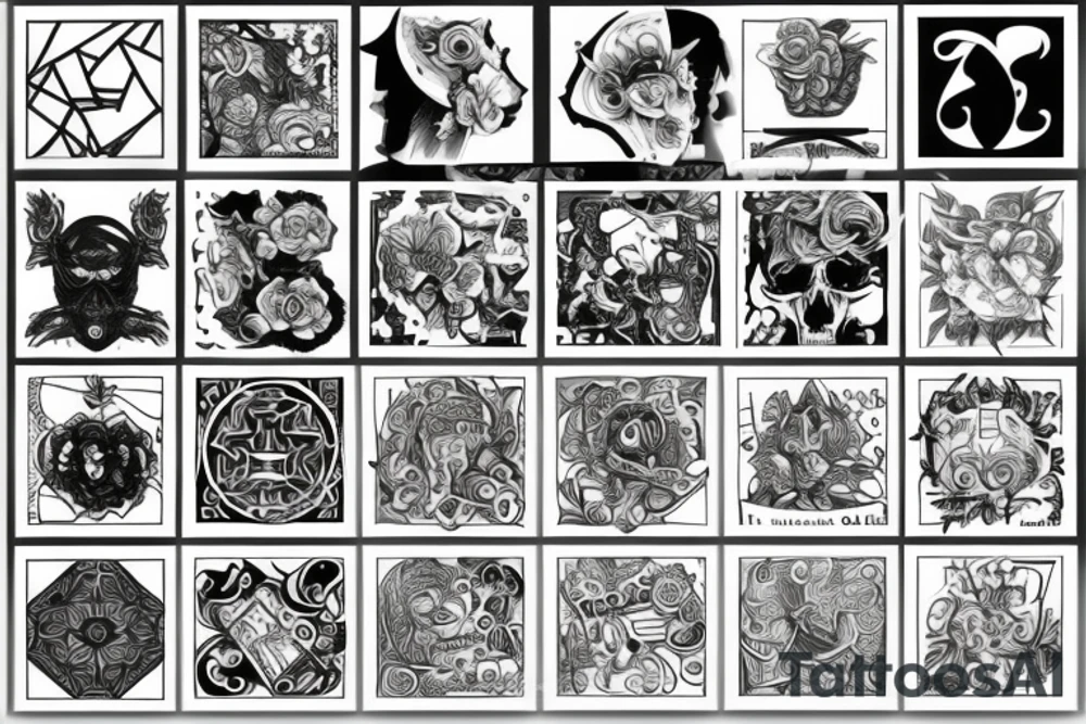 many squares tattoo idea