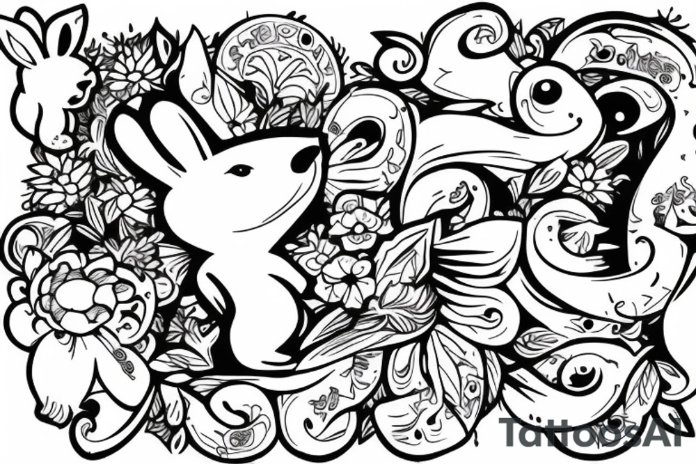 dancing bunny tattoo idea