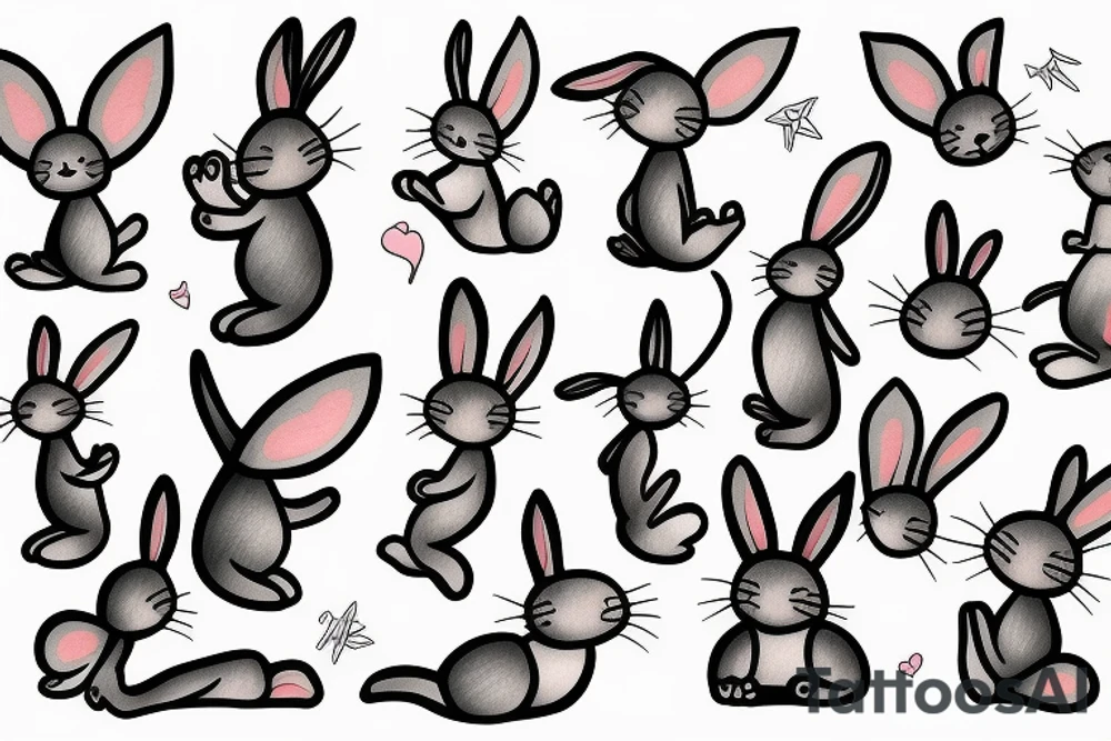dancing bunny tattoo idea