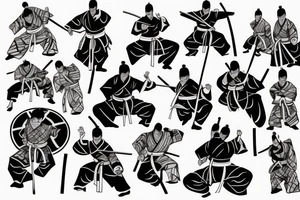 Japanese style martial arts samurai rising sun tattoo idea