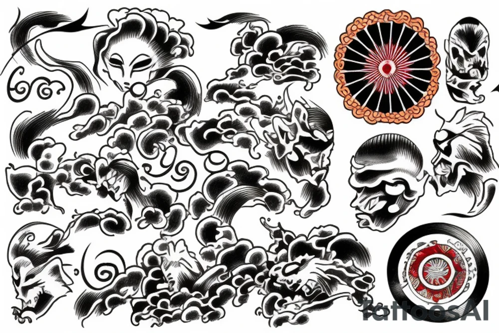 Rising sun in Japan tattoo idea