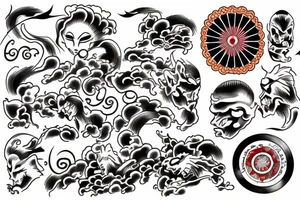 Rising sun in Japan tattoo idea