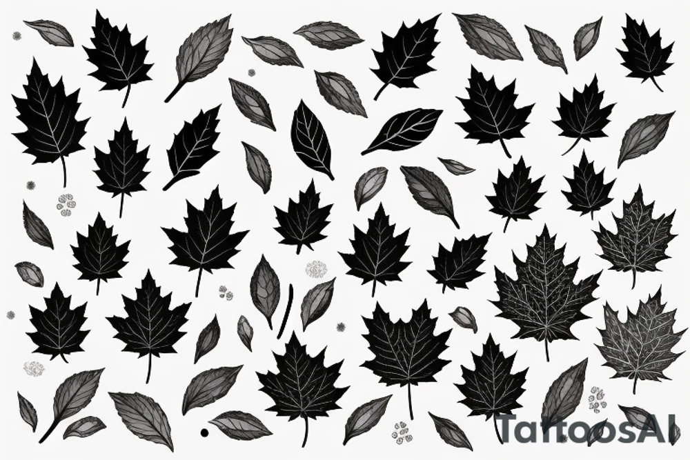 A picture of leafs and snow tattoo idea