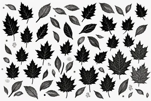 A picture of leafs and snow tattoo idea