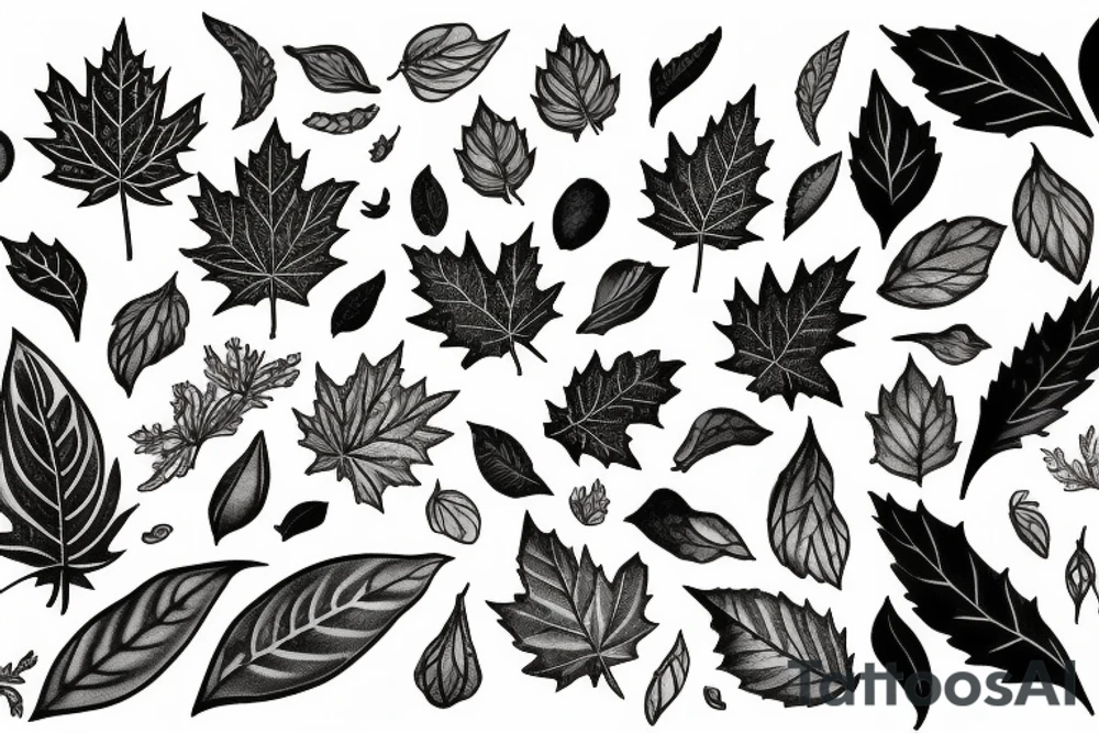 A picture of leafs and snow tattoo idea