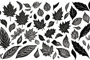 A picture of leafs and snow tattoo idea