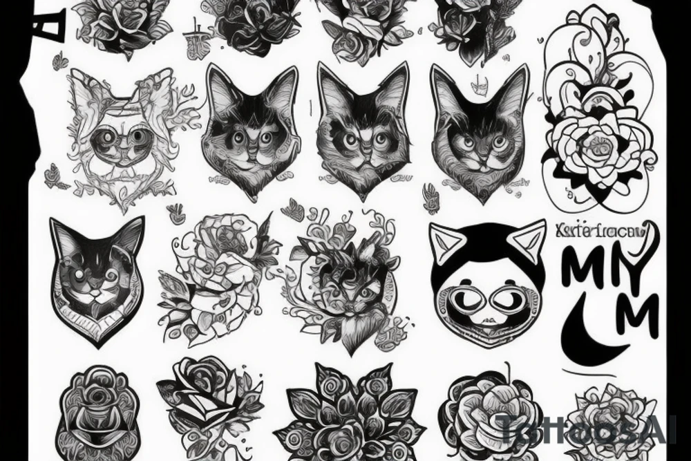 кошка меч tattoo idea