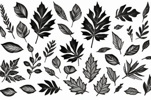picture frame of leafs and snow tattoo idea