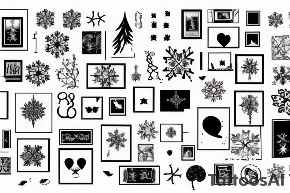 picture frame of  snow tattoo idea