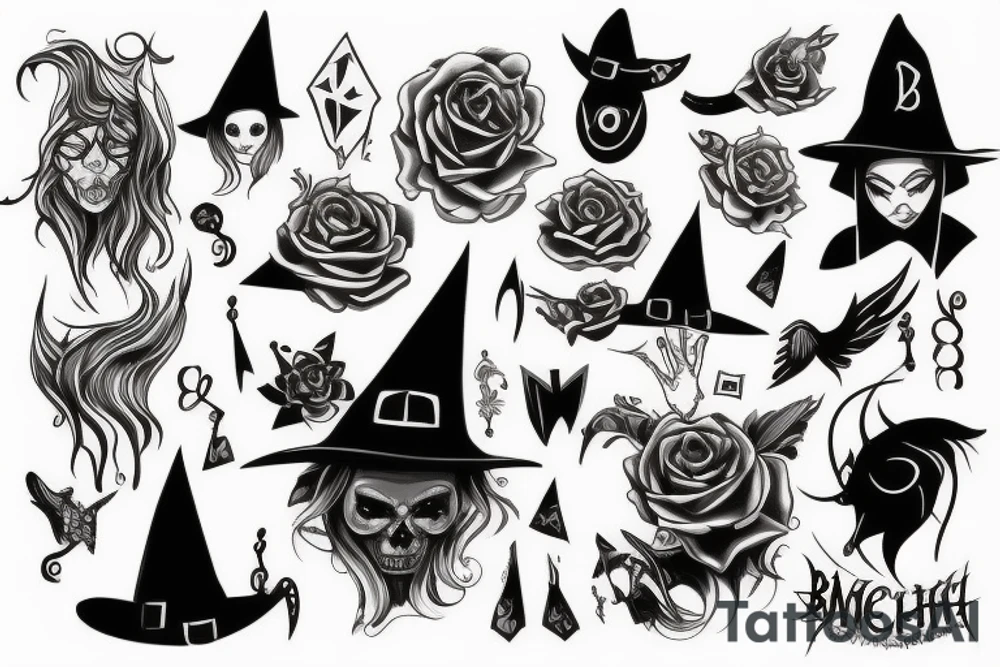black witch tattoo idea