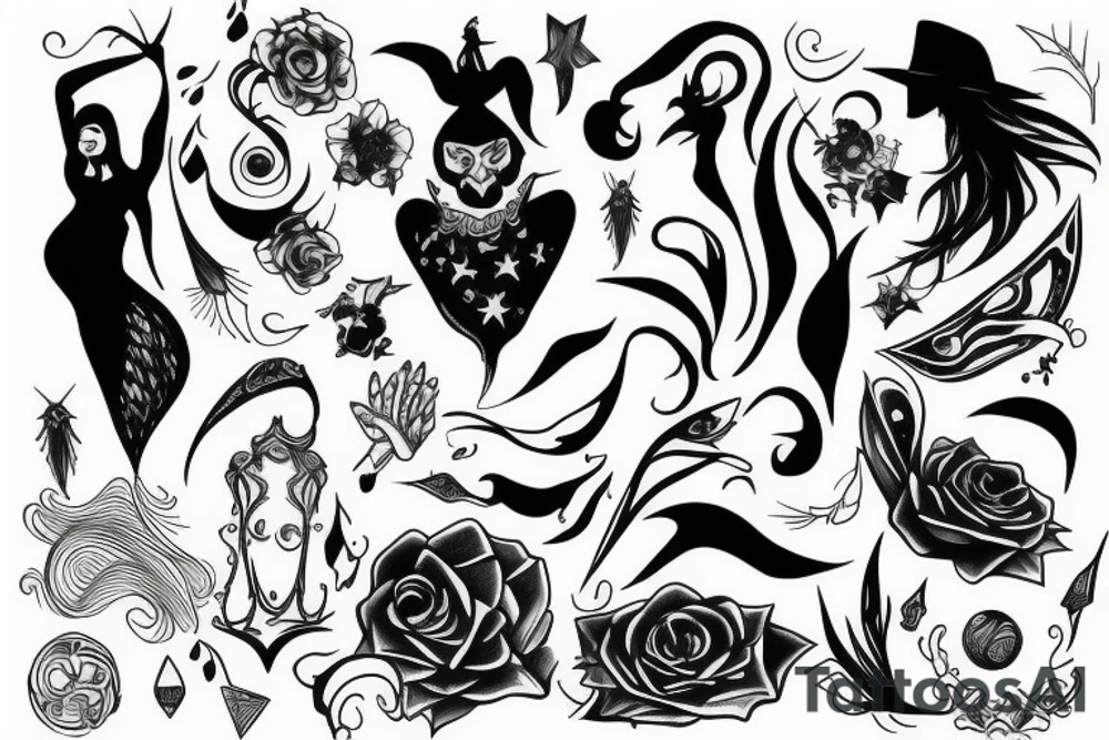 black witch tattoo idea