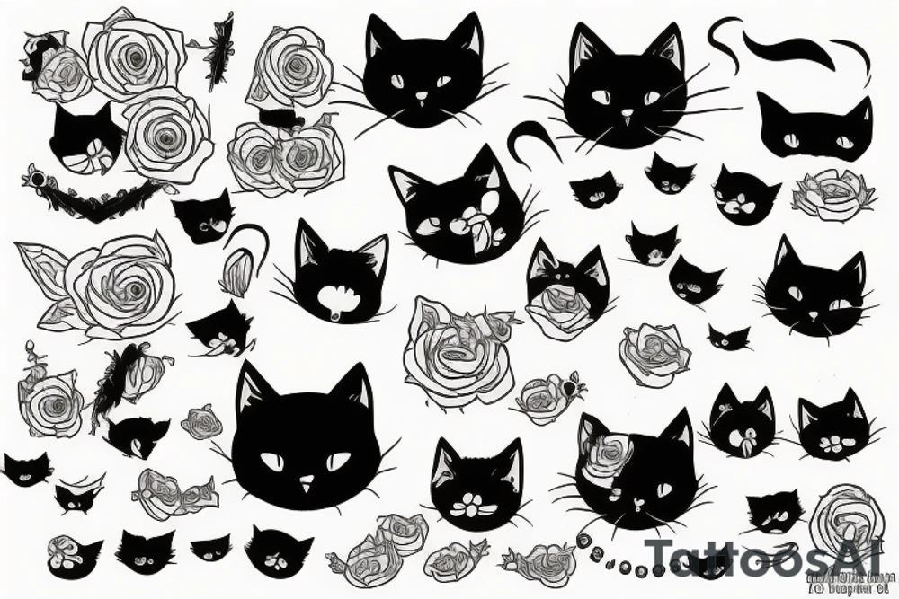Black cat tattoo idea