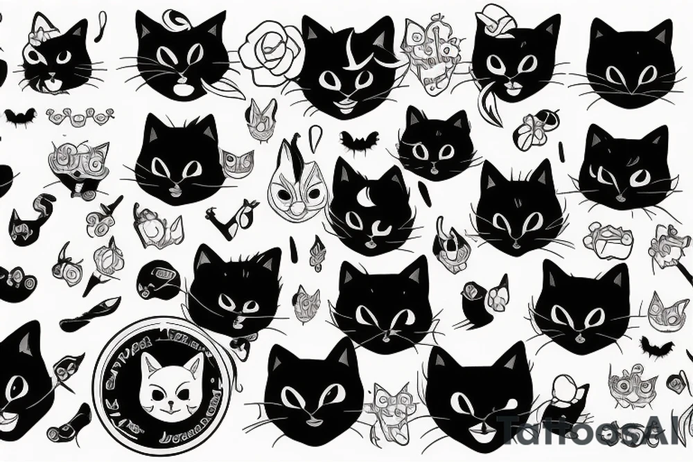 Black cat tattoo idea