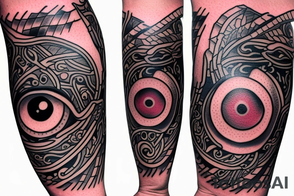 Kekashi Sharingan arm sleeve tattoo idea