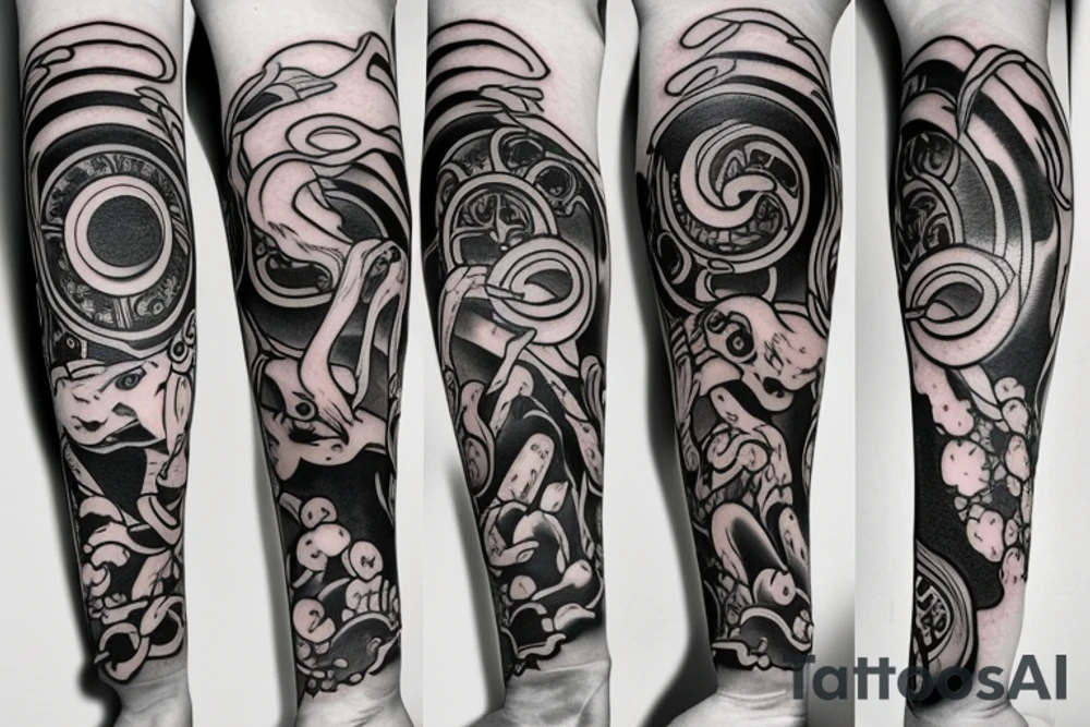 Kekashi Mangekyo Sharingan arm sleeve tattoo idea