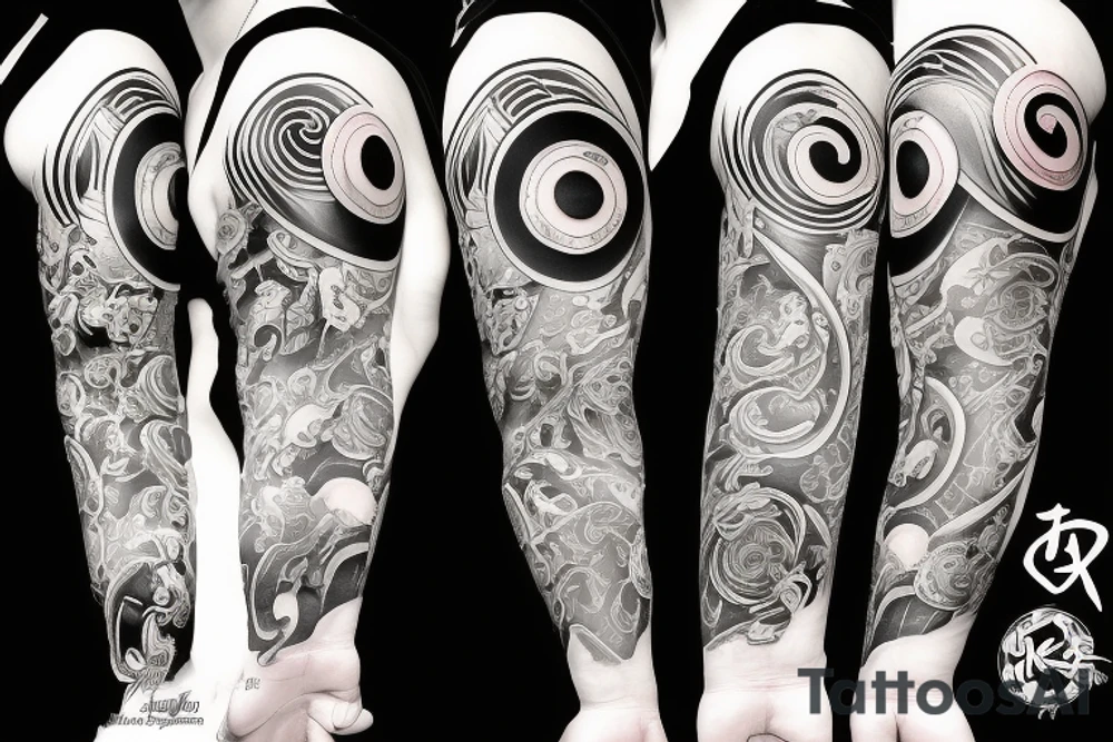 Kekashi Mangekyo Sharingan arm sleeve tattoo idea