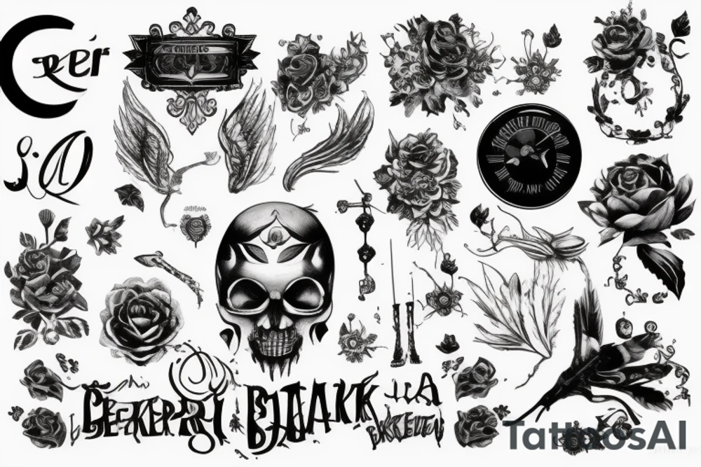 Дерево смерти , череп , чёрная, блэкворк tattoo idea