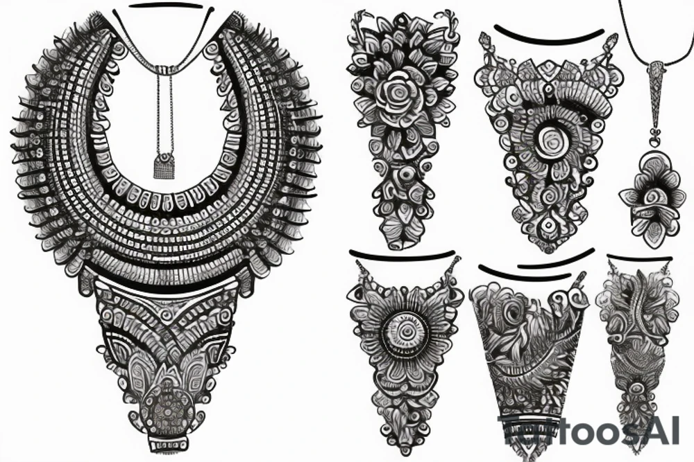 Indian wrist necklace tattoo idea