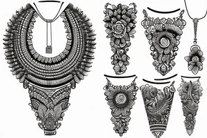 Indian wrist necklace tattoo idea