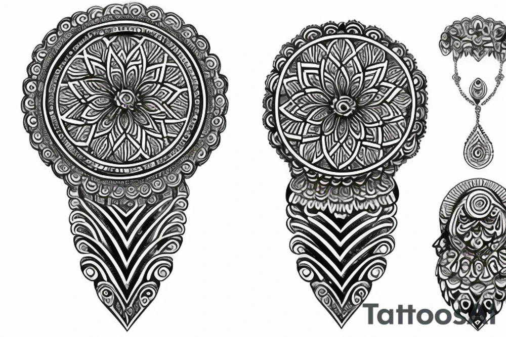 Indian wrist necklace tattoo idea