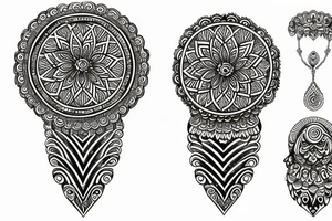 Indian wrist necklace tattoo idea