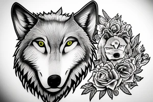 Head of a Wolf. One side detailed the other sketchy tattoo idea