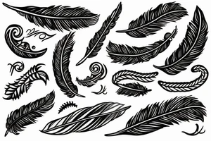 bracelet with feather and teeth tattoo idea