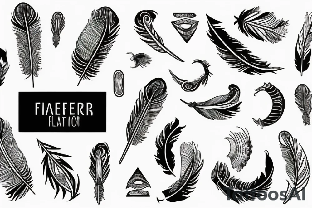 bracelet with feather and teeth tattoo idea