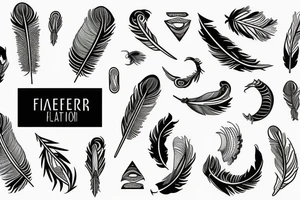 bracelet with feather and teeth tattoo idea