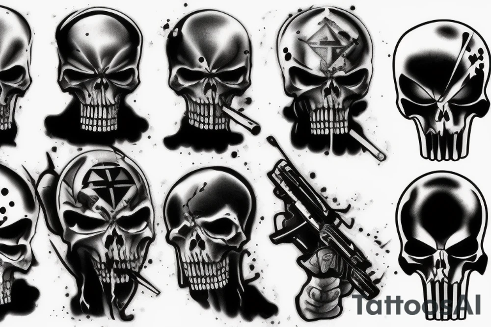 Dark punisher tattoo idea