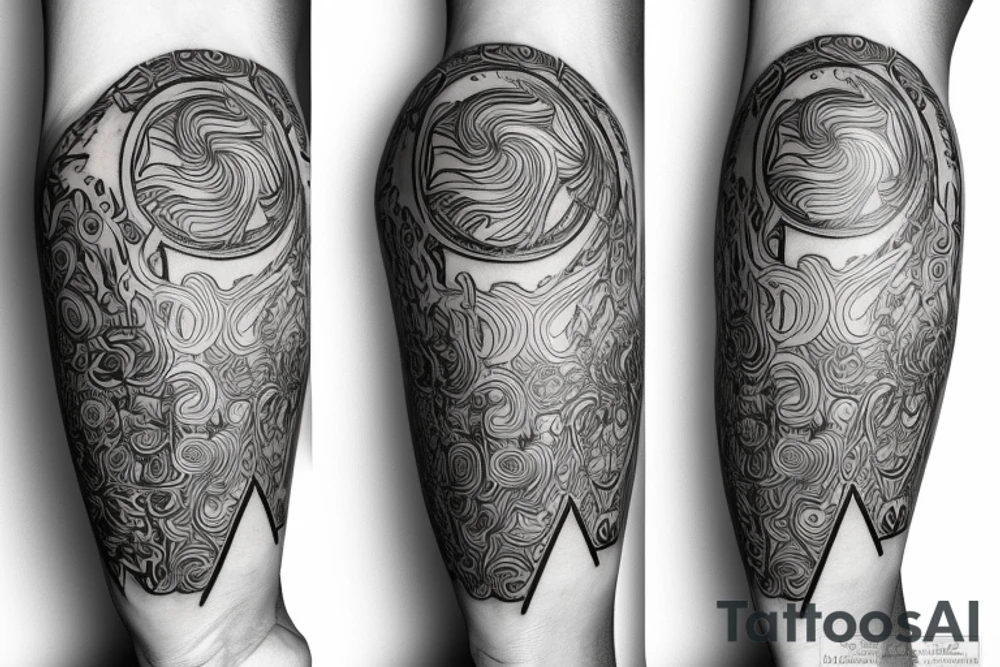 Maze sleeve psychedelic style telling a story of life events tattoo idea