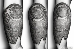 Maze sleeve psychedelic style telling a story of life events tattoo idea