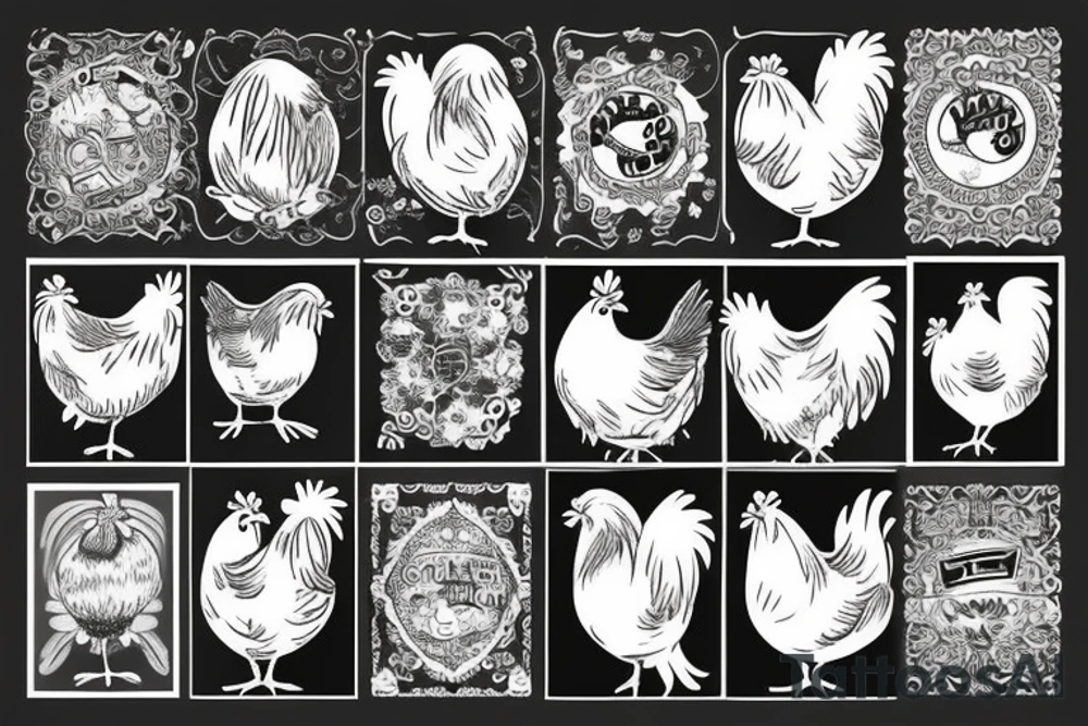 cute chicken vintage style tattoo idea