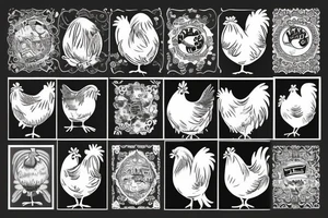 cute chicken vintage style tattoo idea