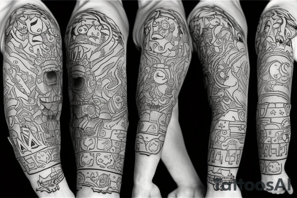 Maze sleeve gaming world of Warcraft Mario sonic tattoo idea