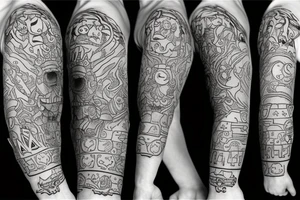Maze sleeve gaming world of Warcraft Mario sonic tattoo idea