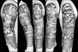 Maze sleeve gaming world of Warcraft Mario sonic tattoo idea