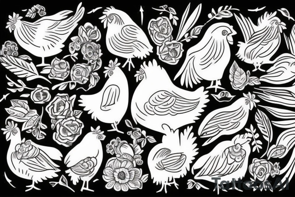 beautiful chicken vintage style tattoo idea