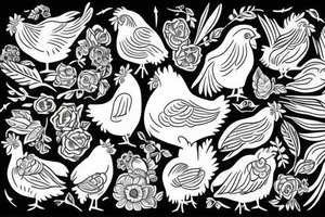 beautiful chicken vintage style tattoo idea