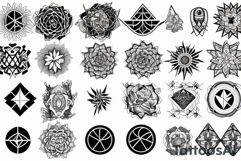 modern tattoo, that symbols libra, air, spirit, nature and spiritual tattoo idea