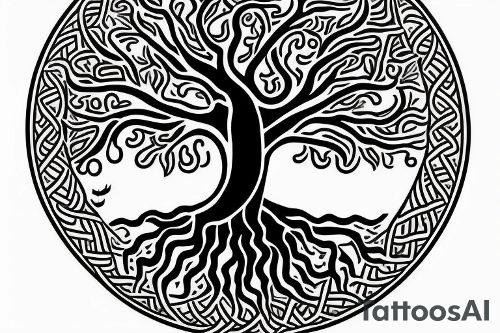 Tree of life with Libra symbol: The tree of life is a powerful symbol of spiritual growth and connection to nature. Adding the Libra symbol to the design could represent the importance of balance and harmony in our lives. tattoo idea