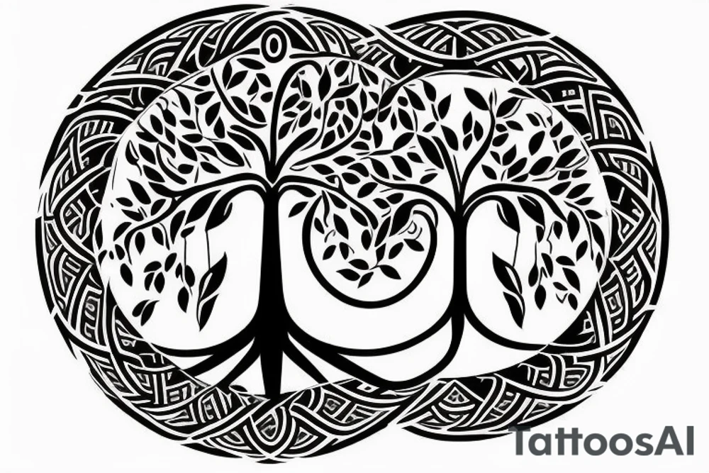 Tree of life with Libra symbol: The tree of life is a powerful symbol of spiritual growth and connection to nature. Adding the Libra symbol to the design could represent the importance of balance and harmony in our lives. tattoo idea