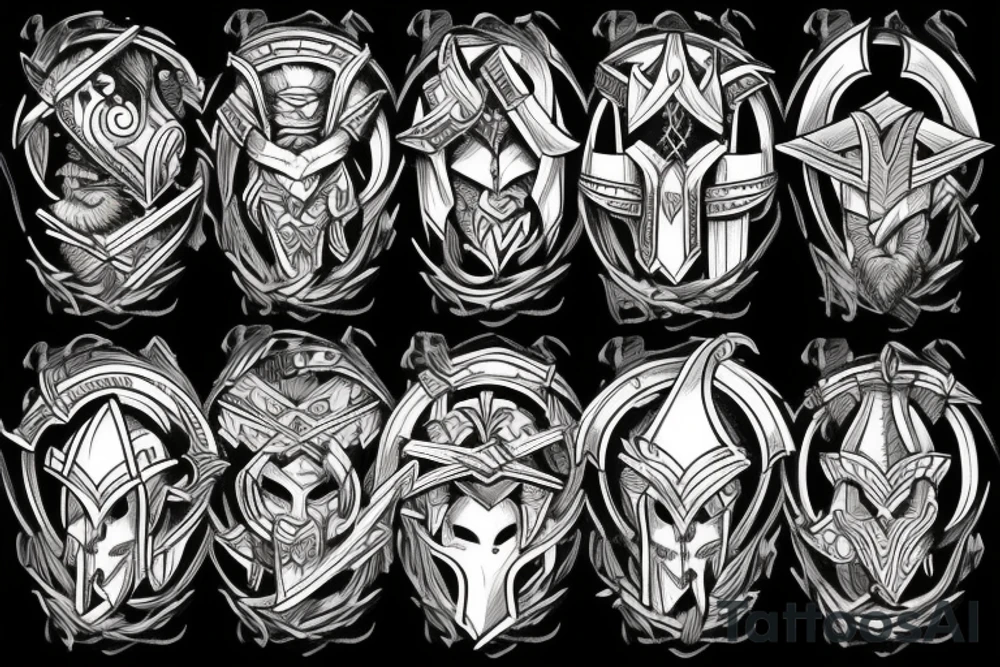 Viking and spartan warriors tattoo idea