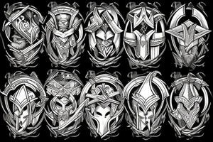 Viking and spartan warriors tattoo idea