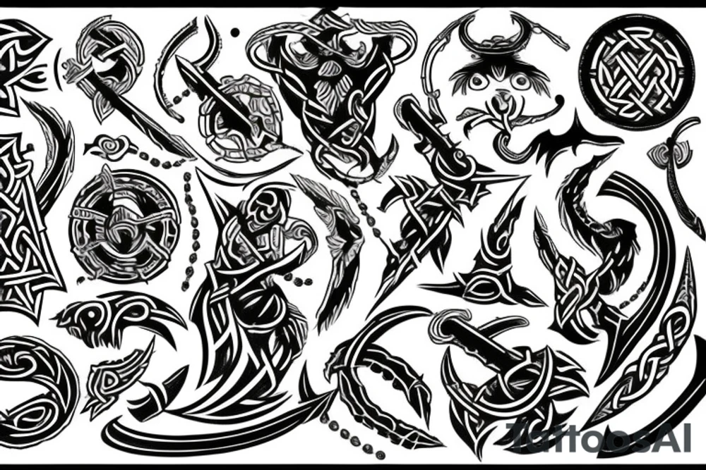 Viking symbols tattoo idea