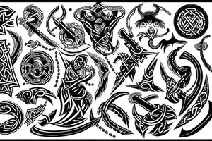 Viking symbols tattoo idea