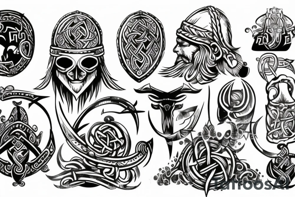 Viking symbols tattoo idea