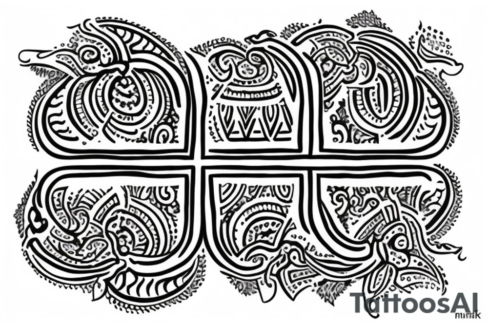 mantra in sanskrit with indian elements tattoo idea