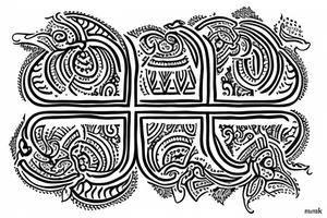 mantra in sanskrit with indian elements tattoo idea