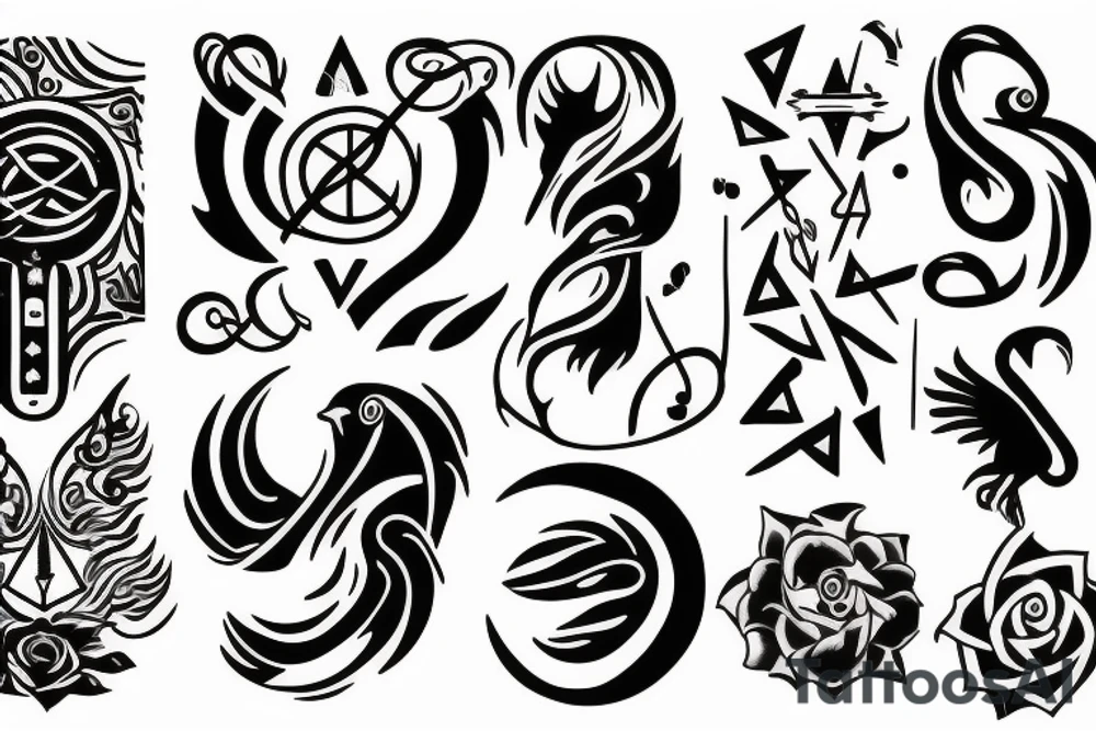 modern tattoo, that symbols libra, air, spirit, nature and spiritual tattoo idea